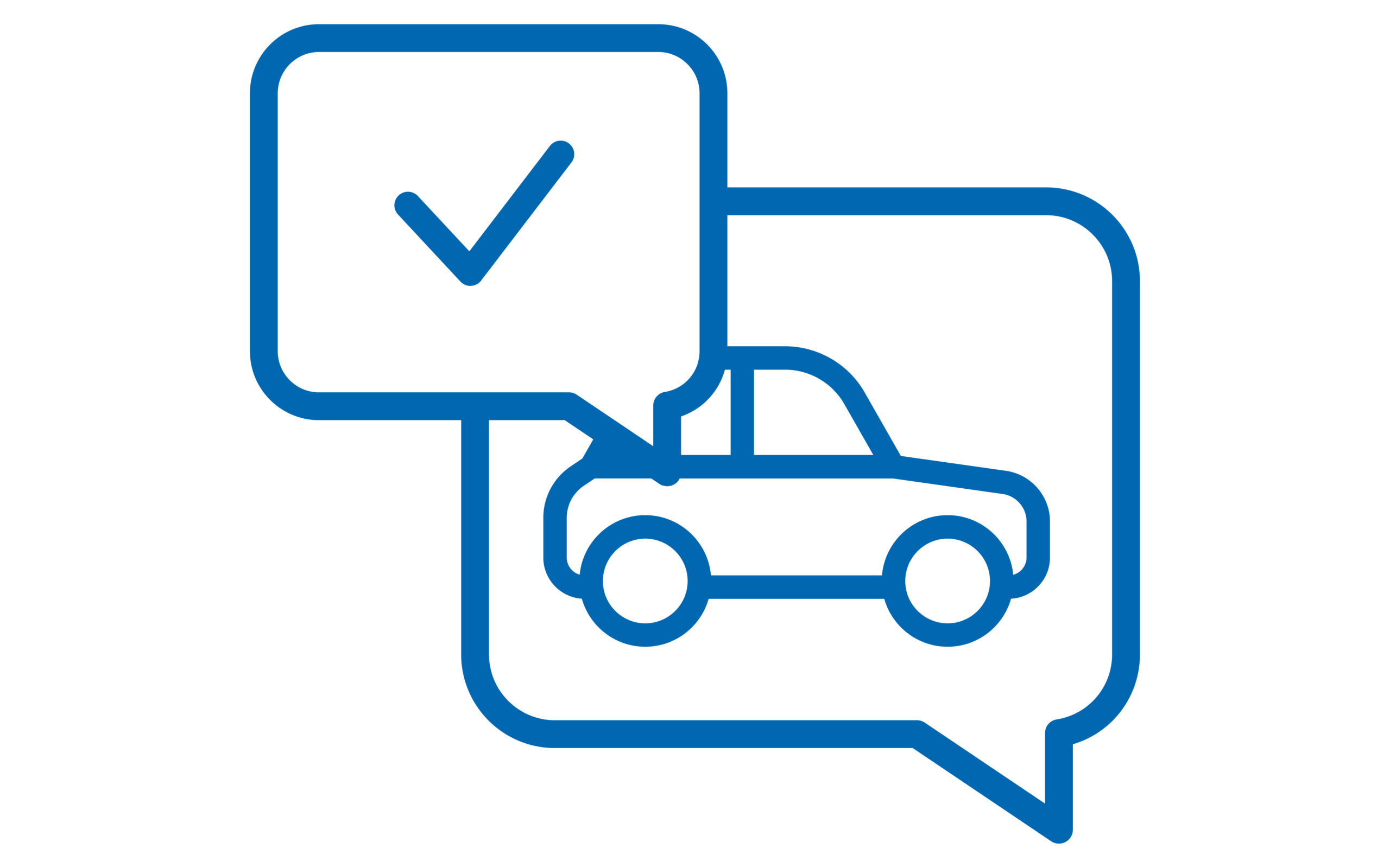 Icon für Beratung rund ums Fahrzeug in blau