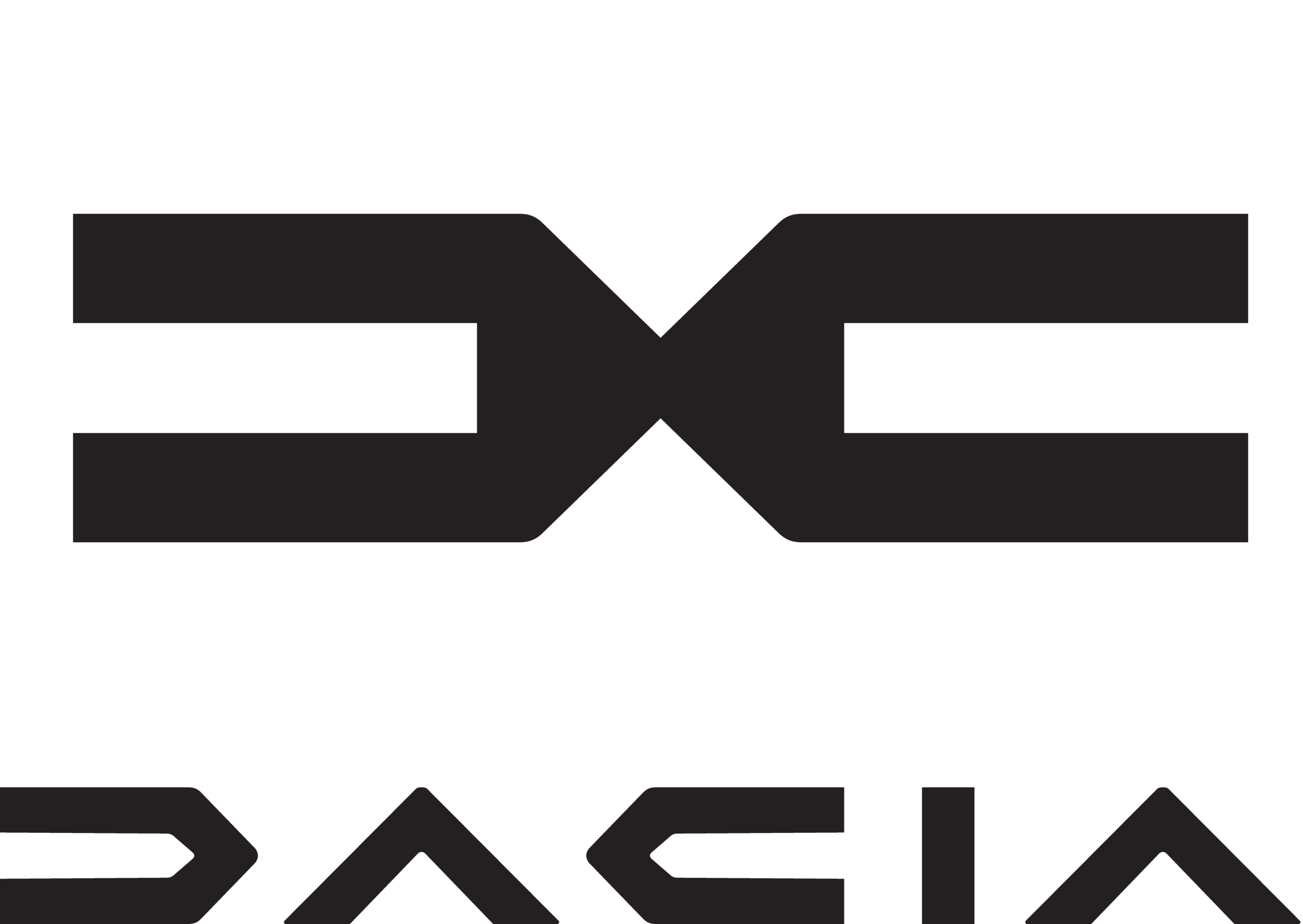 Logo der Automarke Dacia in schwarz